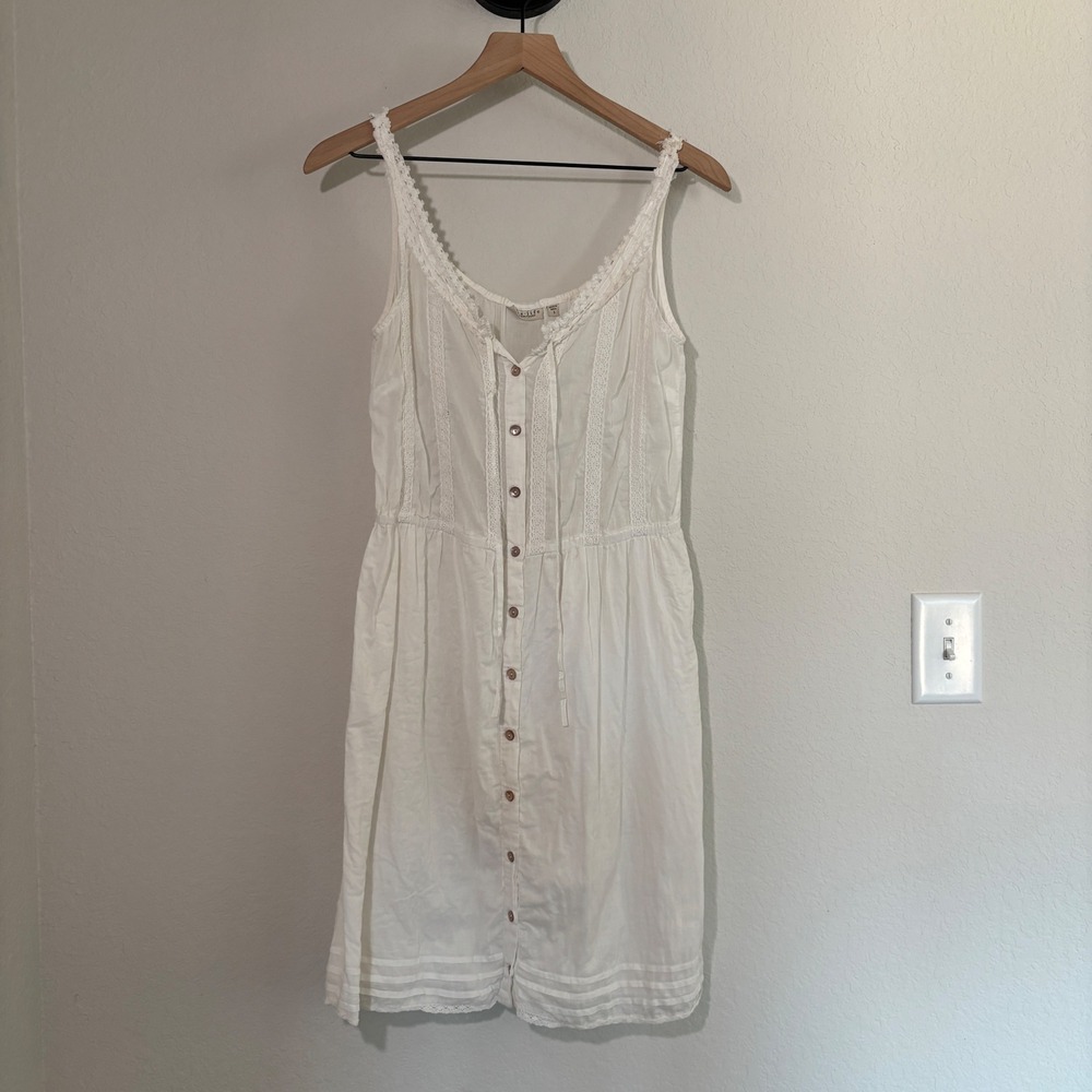 Live Life by Sanctuary Dress S Cotton Lace Button Front White Cottagecore Boho